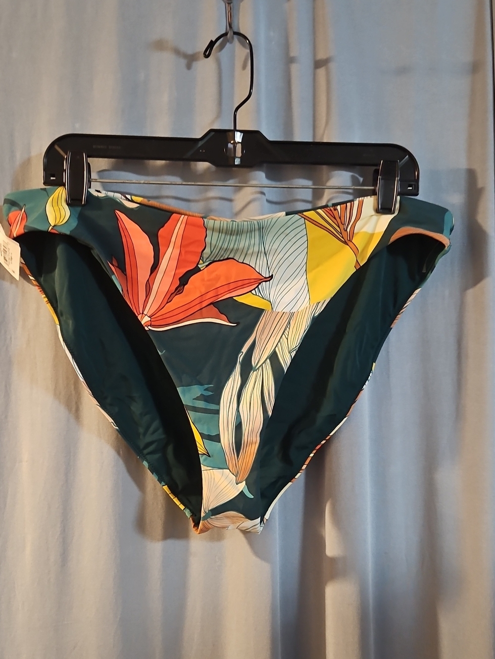 CALIA Women's Low Rise V Swim Bottoms: BOTANICAL PRINT SEA GREEN: NWT: SIZE XXL